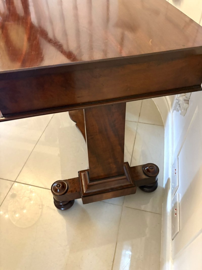 Antique Victorian Quality Figured Mahogany Writing Table/Desk - Image 5